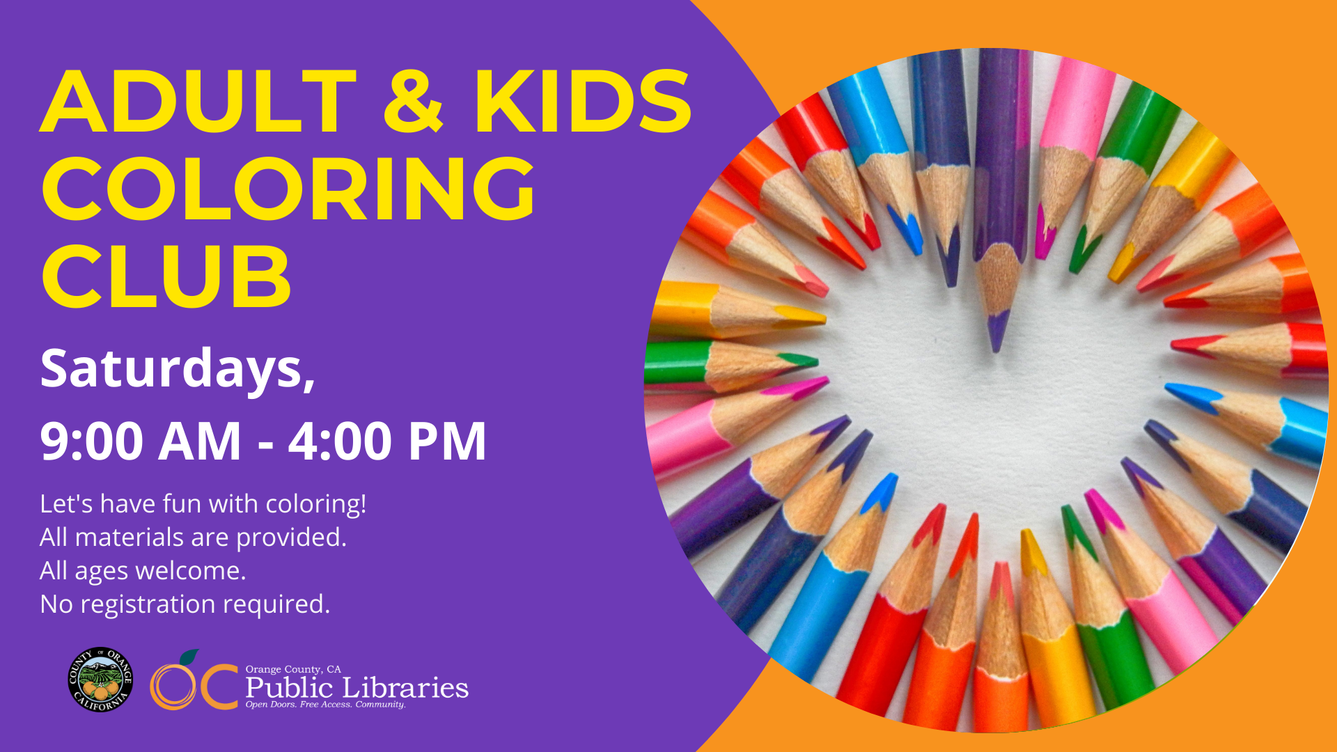 OC Public Libraries: Adult & Kids Coloring Club