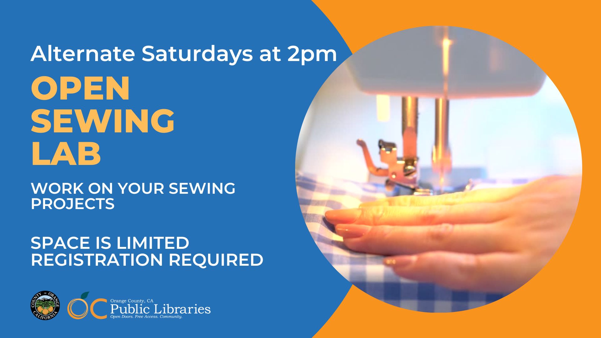 OC Public Libraries: Open Sewing Lab for Teens and Adults