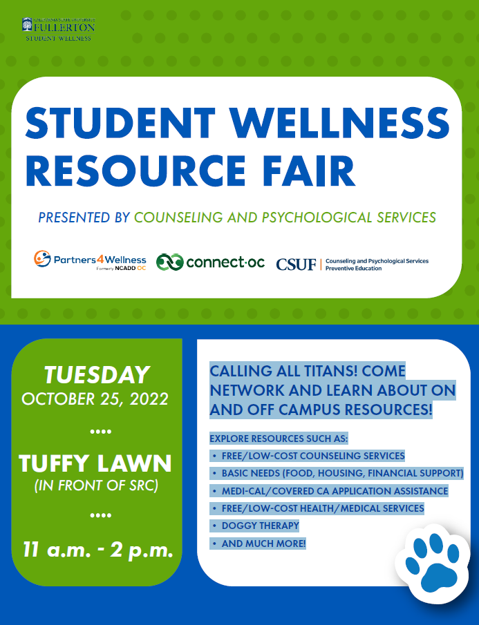 CSUF Student Wellness Resource Fair