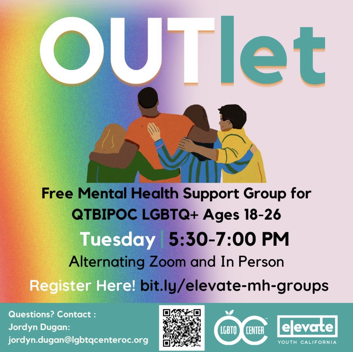 LGBTQ Center OC Youth: OUTlet Free Mental Health Support Group