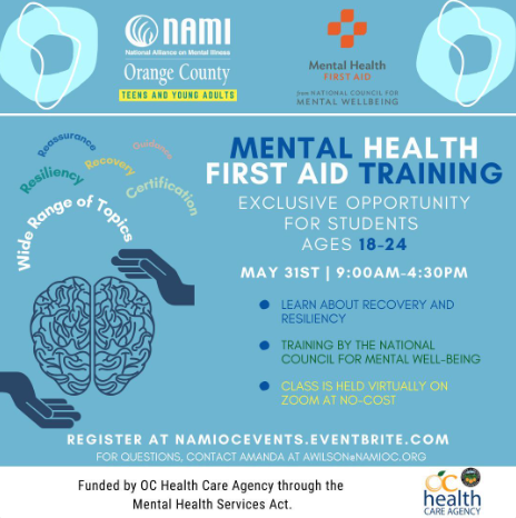 Mental Health First Aid Training for College Students (18-24)