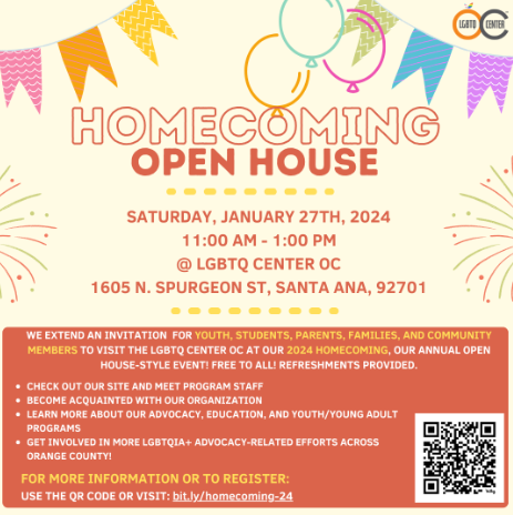 LGBTQ Center OC Homecoming Open House